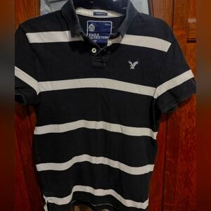 American Eagle Outfitters Navy Striped polo shirt XS